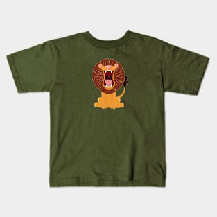 Cartoon Roaring Lion Kids T-Shirt